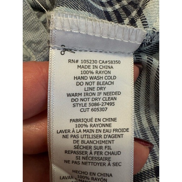 Soft Joie Womens Flannel Plaid Large Button Up Roll Tab Sleeve Academia Country - Picture 5 of 7